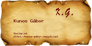 Kunos Gábor névjegykártya