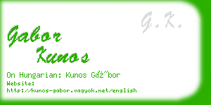 gabor kunos business card